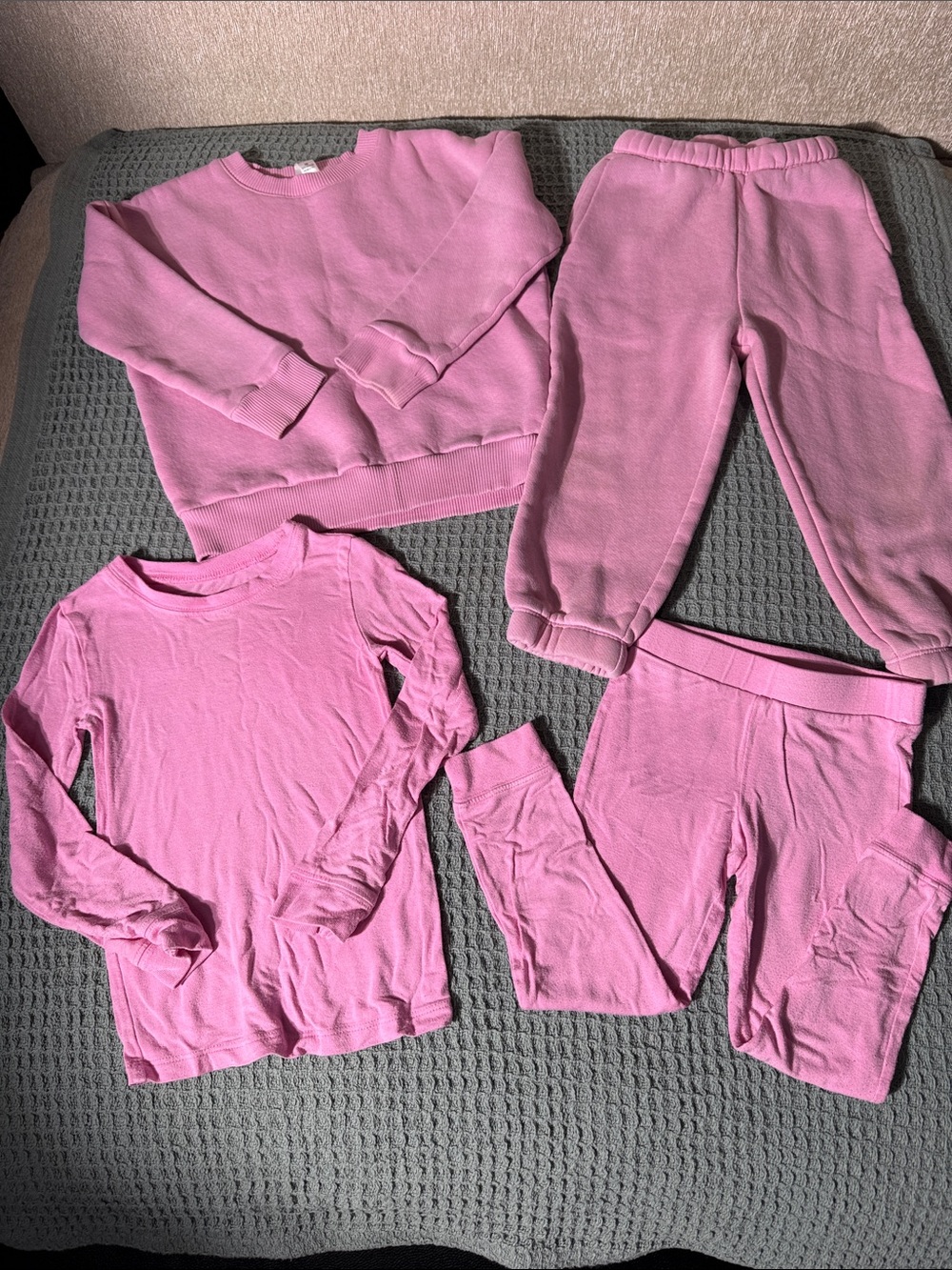 Tones 2T Girls Bubblegum Pink Pajama Set and Sweat Set Lot